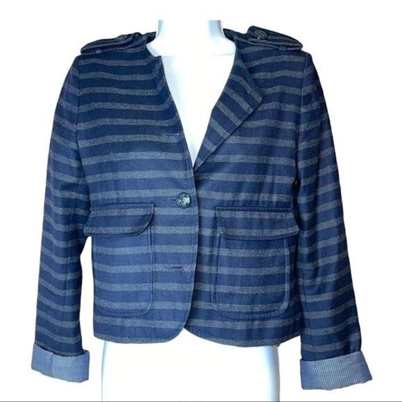Sessun Oxbridge Blazer Stripes Blue and Gray Jacket Size XS - Picture 3 of 12